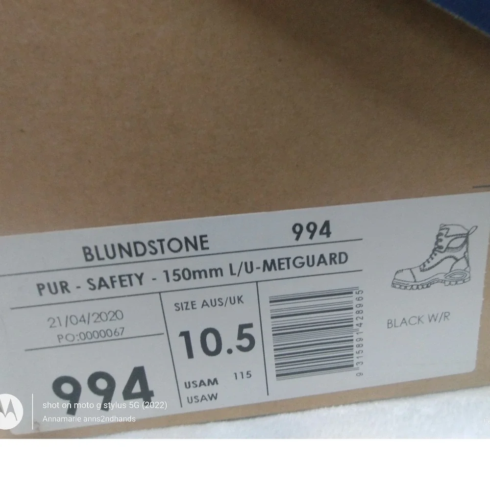 Blundstone 994 Mens 11.5 Black Leather Safety‎ Steel Toe Metguard Work Boots NEW